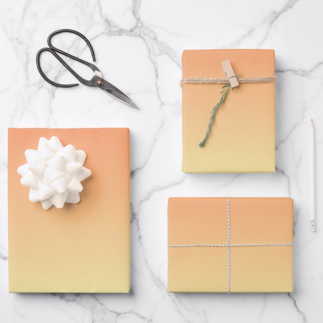 Orange and Yellow Gradient Wrapping Paper Sheets (Front)