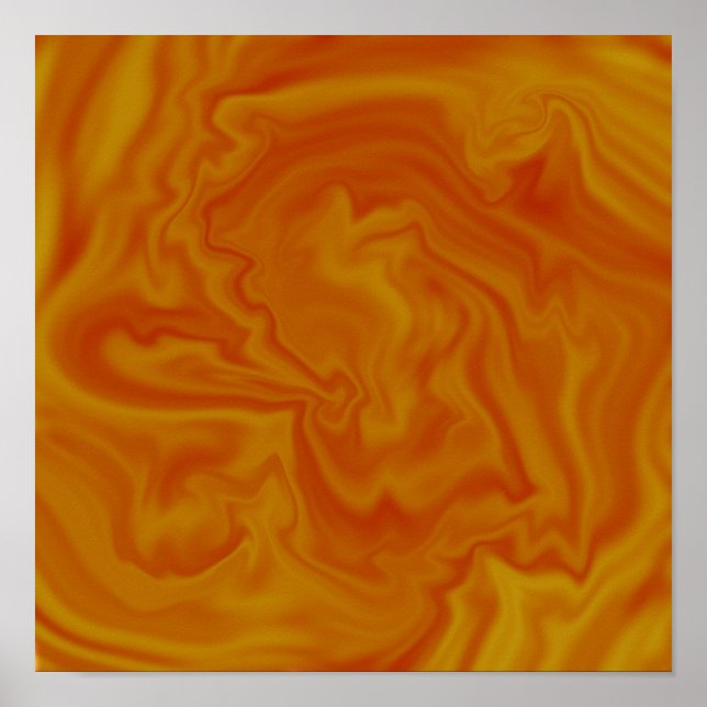 Orange And Yellow Liquid Art Abstract Poster (Front)