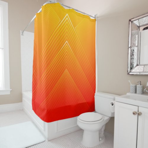 Orange and yellow ombre modern geometric design shower curtain