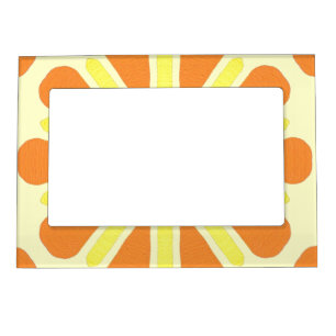 Orange and Yellow Petals Pattern Magnetic Frames