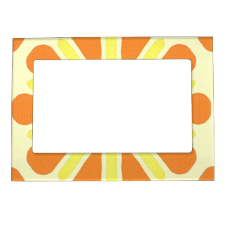 Orange and Yellow Petals Pattern Magnetic Frames