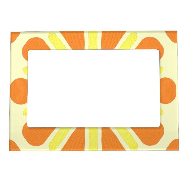 Orange and Yellow Petals Pattern Magnetic Frames (Front)