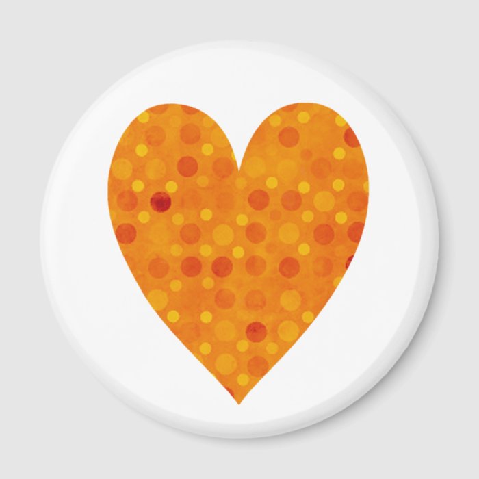 Orange and Yellow Polka Dots Refrigerator Magnets