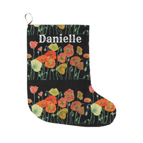 Orange and Yellow Poppies Art Christmas Stocking