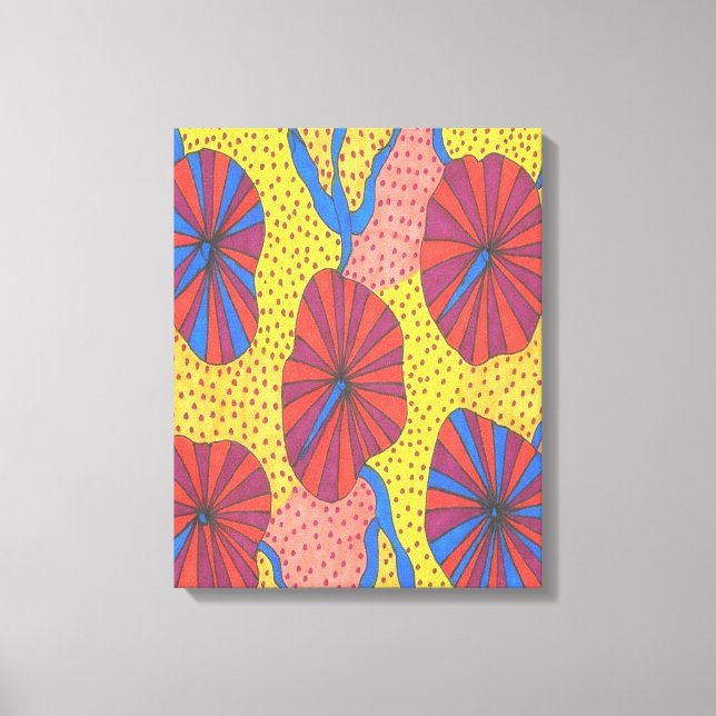 Orange and Yellow Retro Funk Abstract Art Prints (Front)