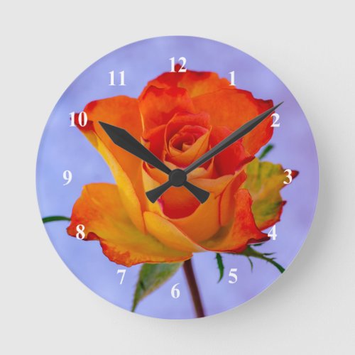 Orange and Yellow Rose Acrylic wall clock