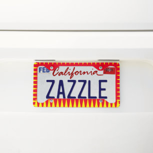 Orange and Yellow Spike Design License Plate Frame