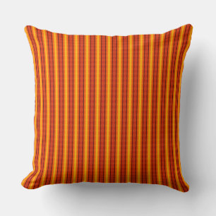 Orange and Yellow Striped Throw Pillow