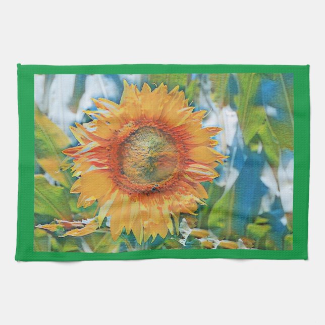 Orange and yellow sunflower kitchen Towels (Horizontal)