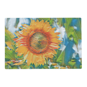 Orange and yellow sunflower  Laminated Placemat