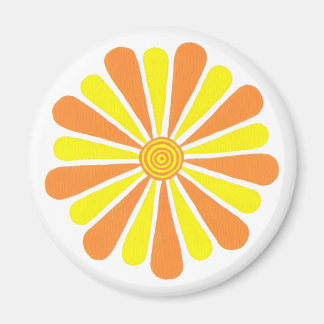 Orange and yellow sunshine flower magnets