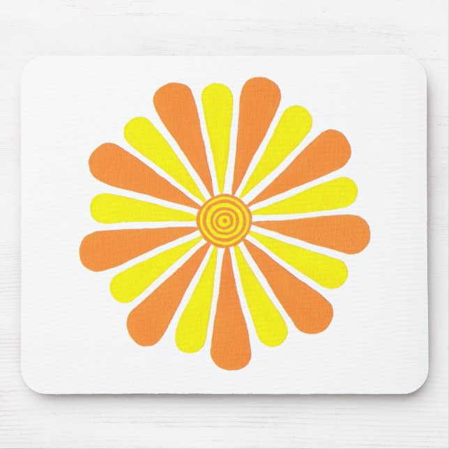 Orange and yellow sunshine flower mousepad (Front)