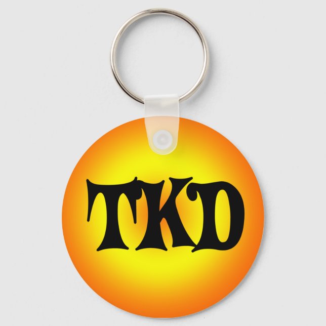 Orange and Yellow TKD Keychain (Front)