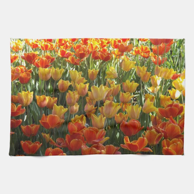 Orange and Yellow Tulips Towel (Horizontal)