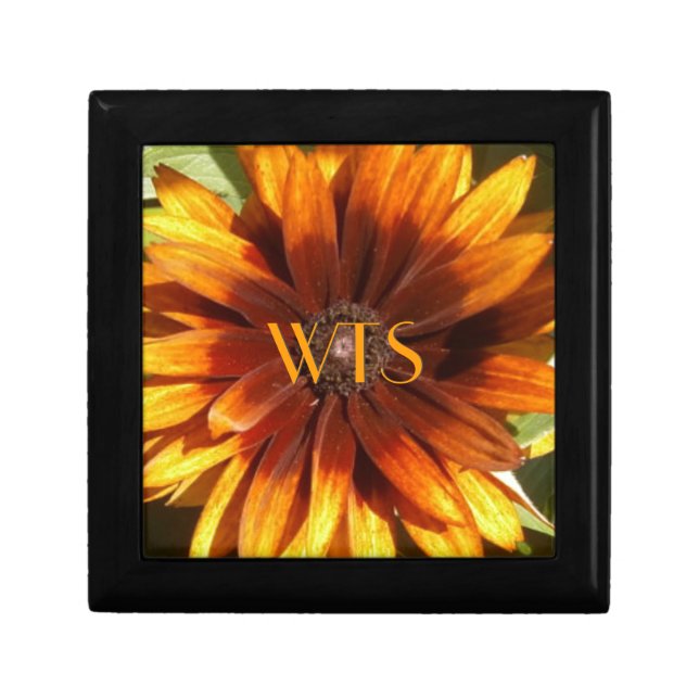 Orange and Yellow Wildflower Monogram Gift Box (Front)