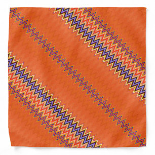 Orange and Zigzag Bandana