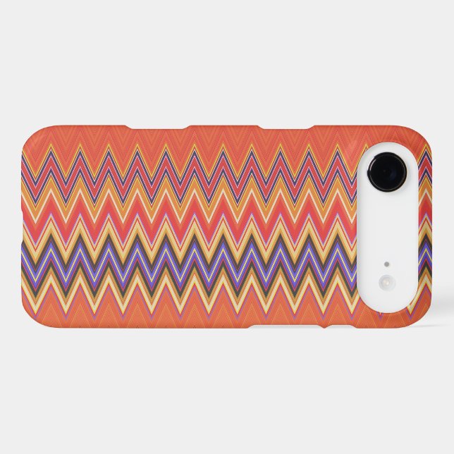 Orange and Zigzag Case-Mate iPhone Case (Back (Horizontal))