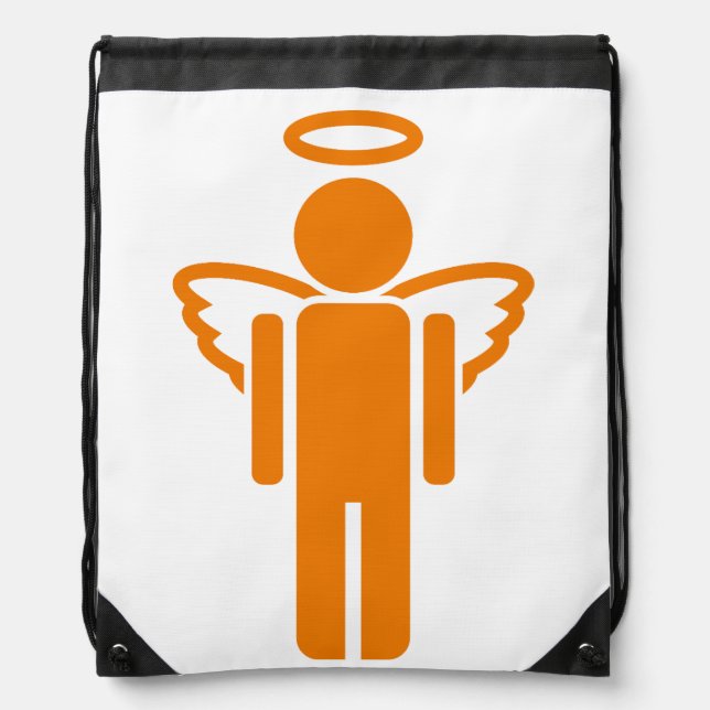 Orange angel cartoon drawstring bag (Front)