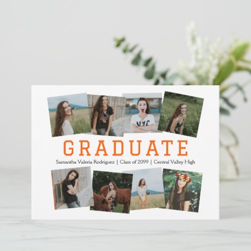 Orange Angled Eight_Photo Graduation Announcement