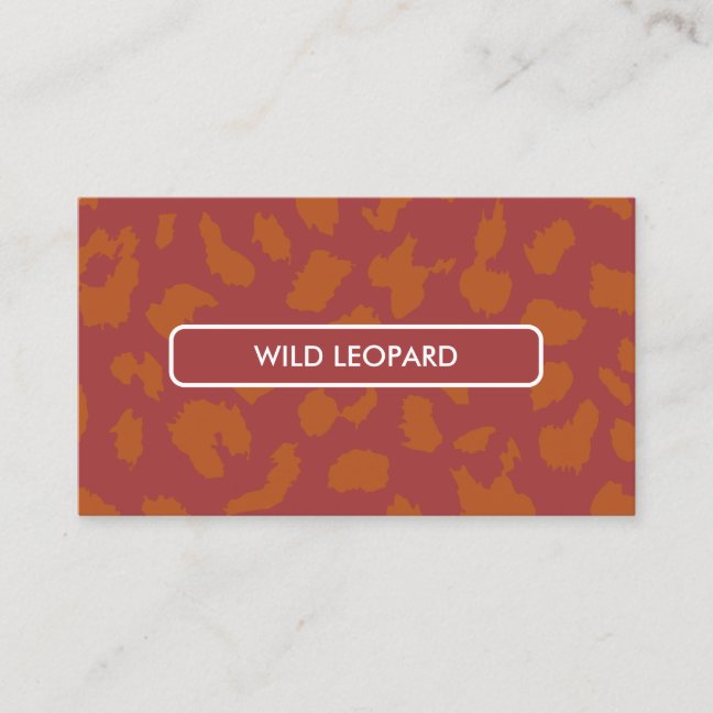 Orange Animal Skin Leopard spot Business Card