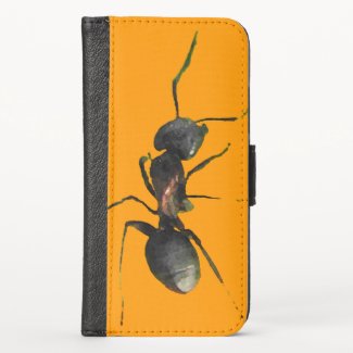 Orange Ant Abstract iPhone X Wallet Case