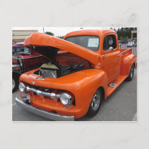Orange Antique Truck Postcard