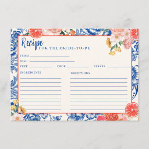 Orange Aperol Spritz Bridal Shower Recipe Card