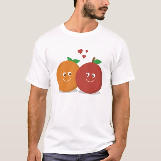 orange & apple love T-Shirt (Front)