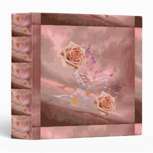 Orange & Apricot Roses & Music Binder