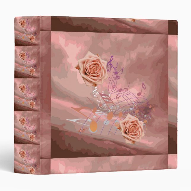 Orange & Apricot Roses & Music Binder (Front/Spine)
