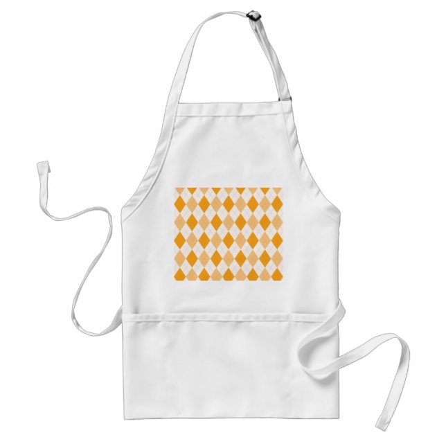 Orange Argyle Adult Apron (Front)