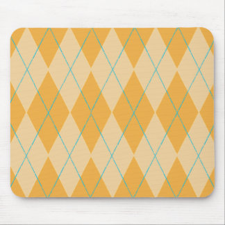 Orange Argyle Mouse Pad