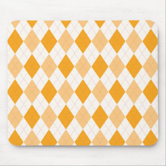 Orange Argyle Mouse Pad