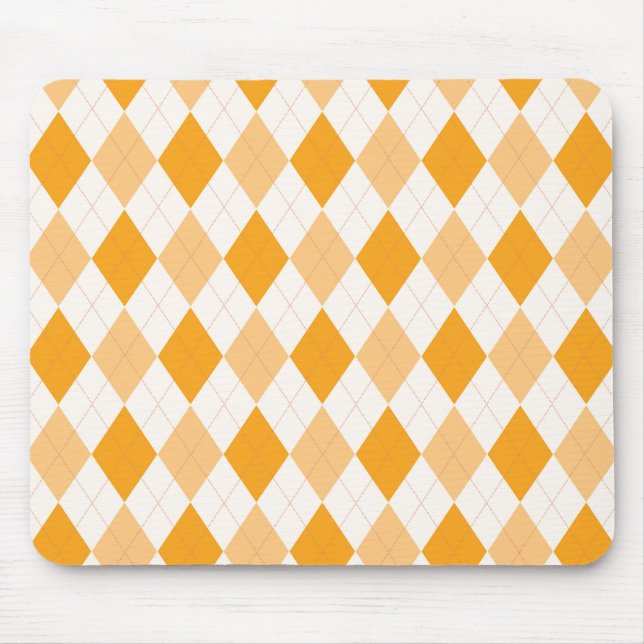 Orange Argyle Mouse Pad (Front)