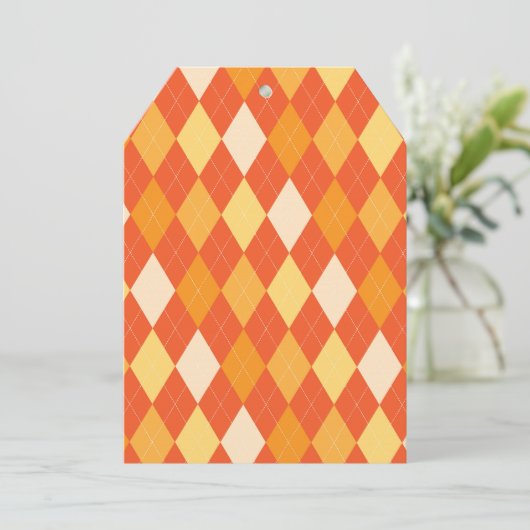 Orange argyle pattern (Standing Front)
