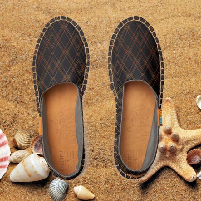 orange argyle pattern  in black espadrilles (Creator Uploaded)