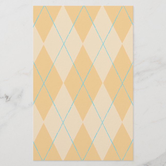 Orange Argyle Stationery (Front)