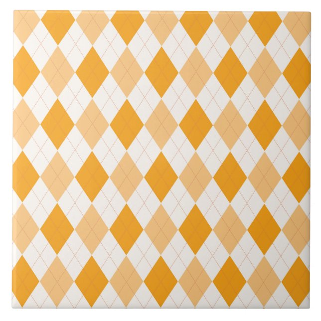 Orange Argyle Tile (Front)