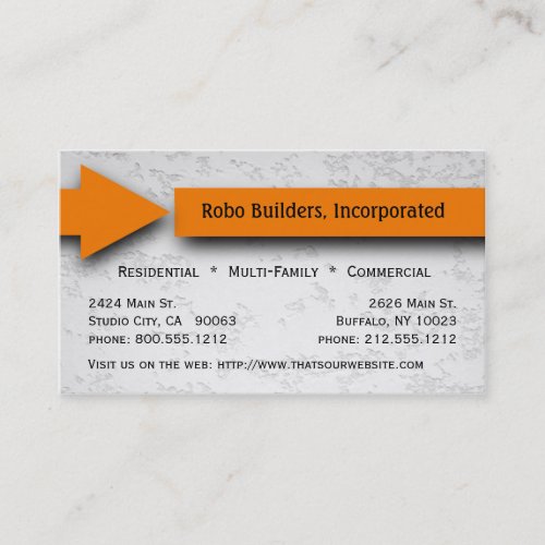 Orange Arrow Construction Business Card