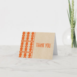 Orange Art Deco Border Thank You Card