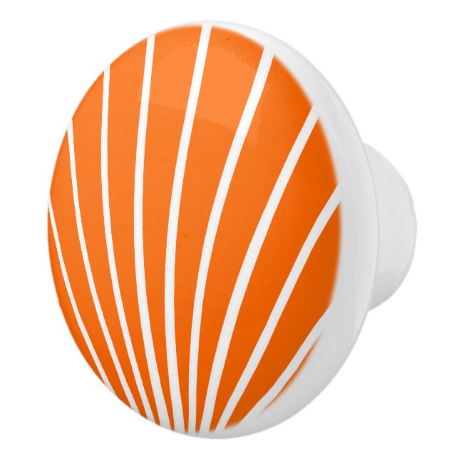 Orange Art Deco Design Ceramic Knob (Right)