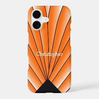 Orange Art Deco Fan Design iPhone 17 Case