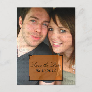 Orange Art Deco Frame Save the Date Postcard