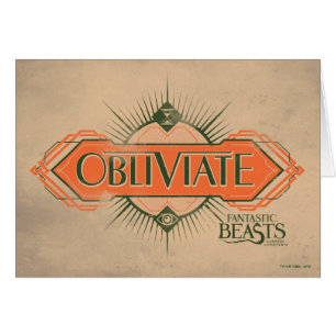 Orange Art Deco Obliviate Spell Graphic Cards