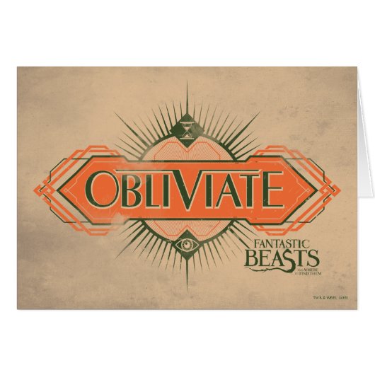 Orange Art Deco Obliviate Spell Graphic Cards (Front Horizontal)