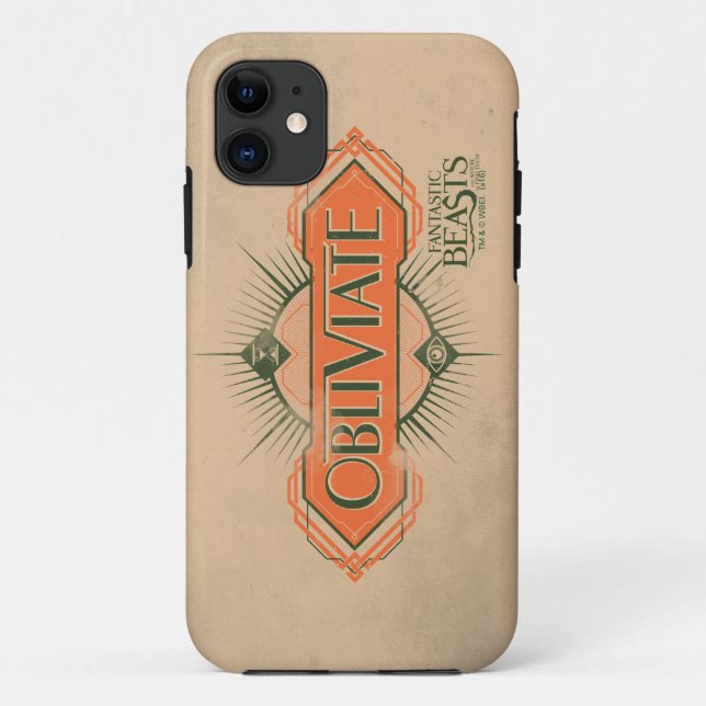 Orange Art Deco Obliviate Spell Graphic Case-Mate iPhone Case (Back)
