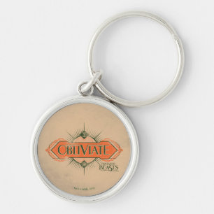 Orange Art Deco Obliviate Spell Graphic Keychain