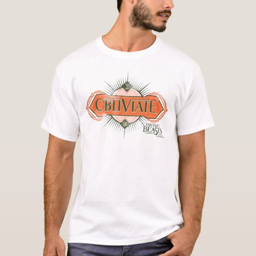 Orange Art Deco Obliviate Spell Graphic T_Shirt