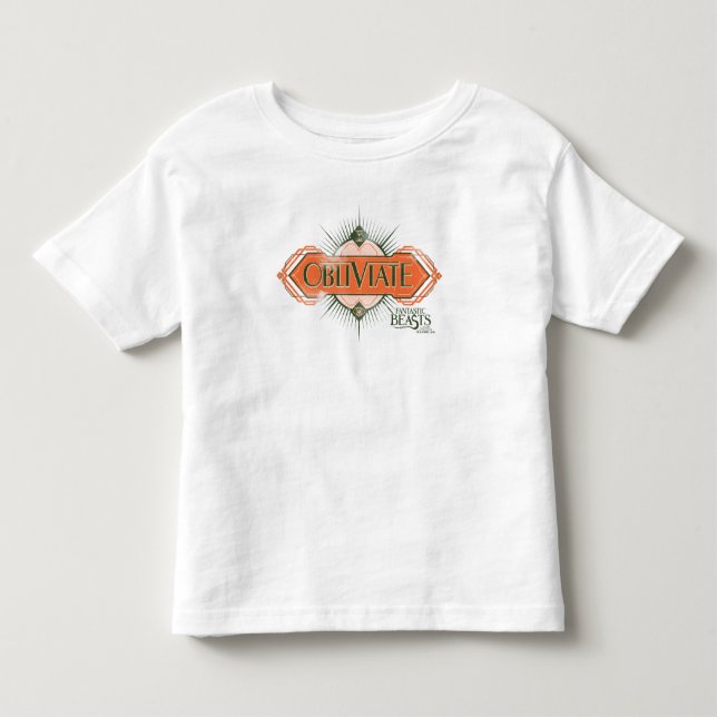 Orange Art Deco Obliviate Spell Graphic Toddler T-shirt (Front)