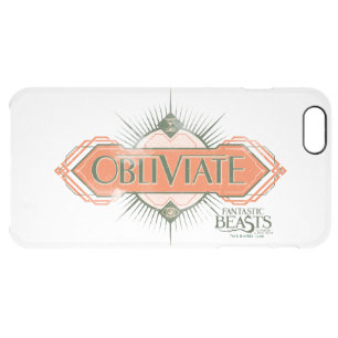 Orange Art Deco Obliviate Spell Graphic Clear iPhone 6 Plus Case